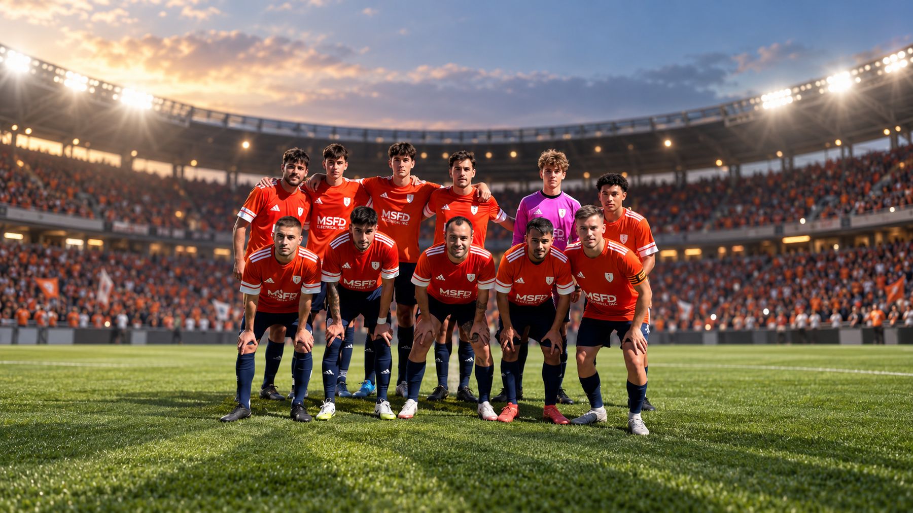 Inspire Soccer FC first team lined up at the stadium